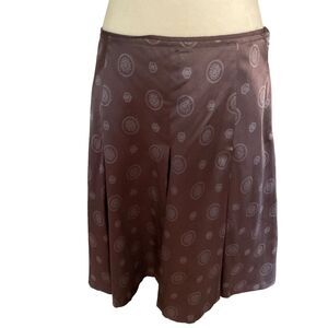 Banana Republic Factory Black Gray Medallion Print Silk Cotton Blend Skirt Sz 8